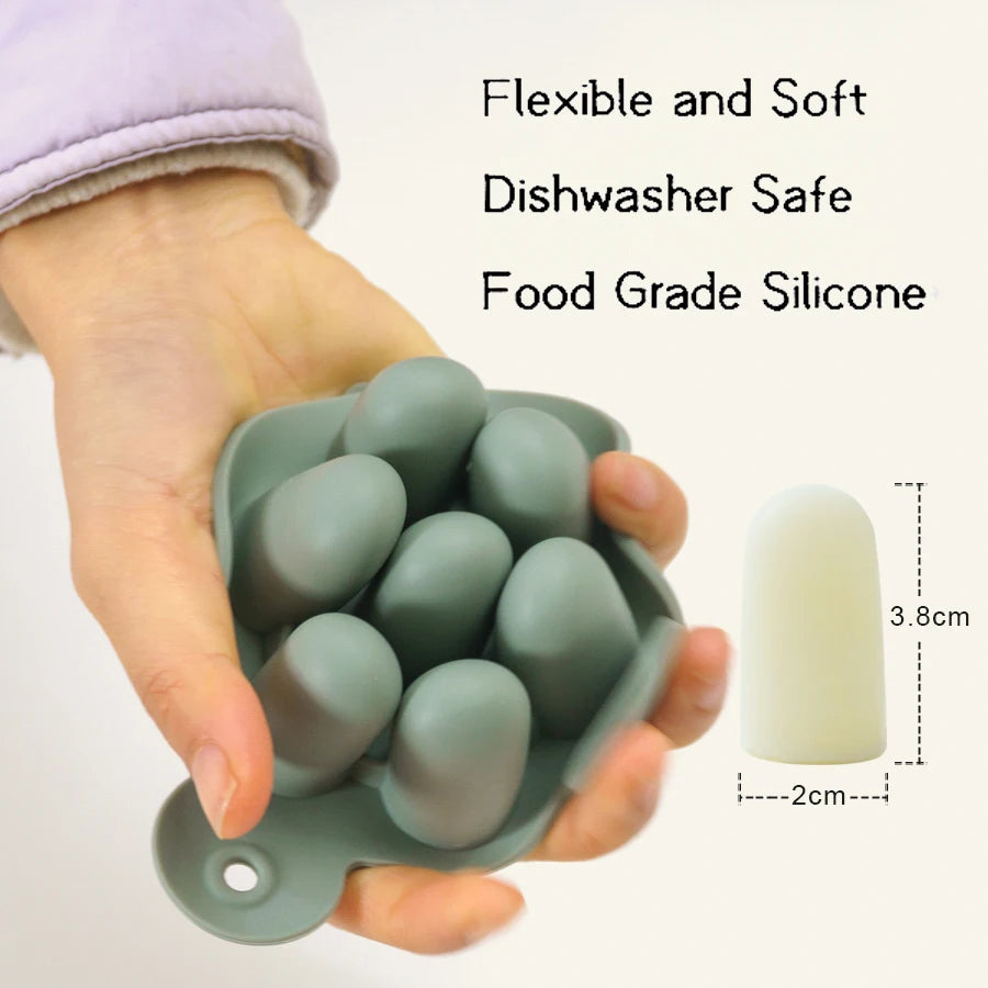 Silicone Baby Food Freezer Tray with Teething Popsicle Molds - Baby Fruit Feeder and Breastmilk Teether Combo