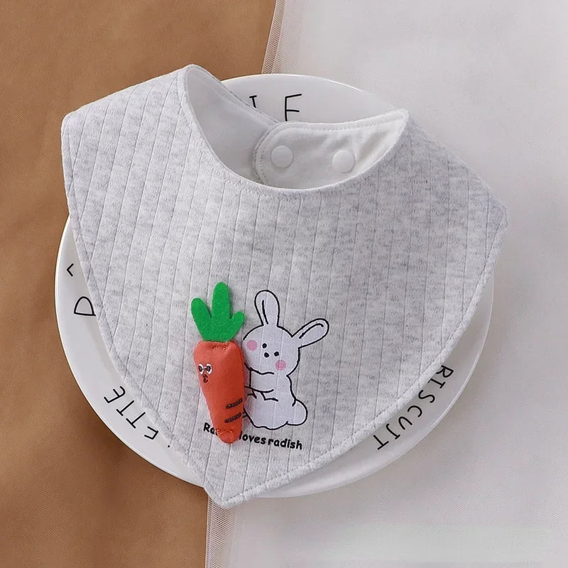 Cartoon Bandana Bibs – Soft Cotton for Newborns & Toddlers