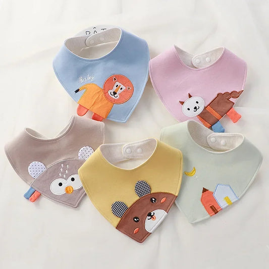Cartoon Bandana Bibs – Soft Cotton for Newborns & Toddlers