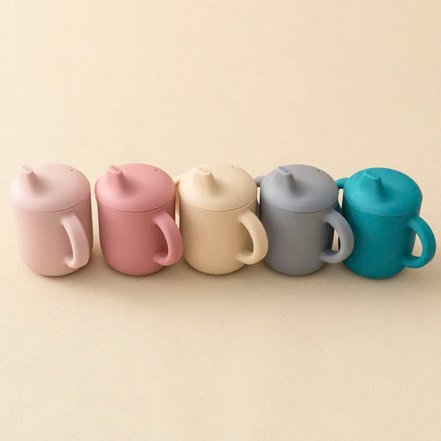 Silicone Sippy Cup and Training Cup for Baby 6 months+ Soft Spout and Handles Unbreakable Easy Grip for Babies 6-12 months and Toddlers 1-3 years 5oz/150ml