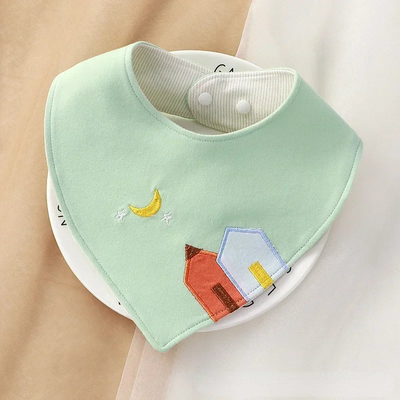 Cartoon Bandana Bibs – Soft Cotton for Newborns & Toddlers