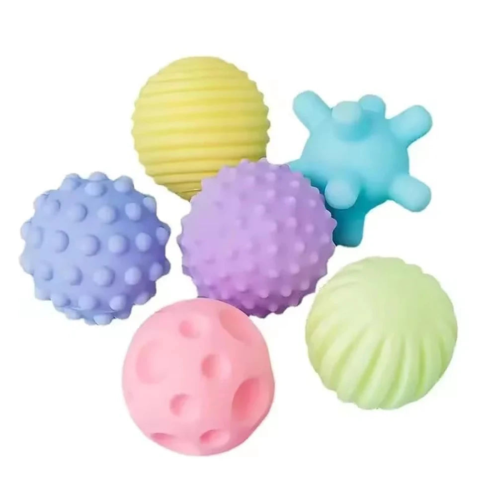 6-Piece Sensory Textured Ball Set – Tactile & Motor Skill Development Toy for Babies