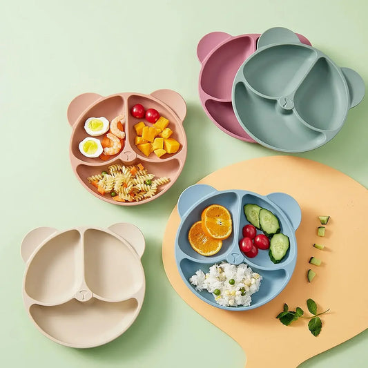 Cute Bear Silicone Suction Plate